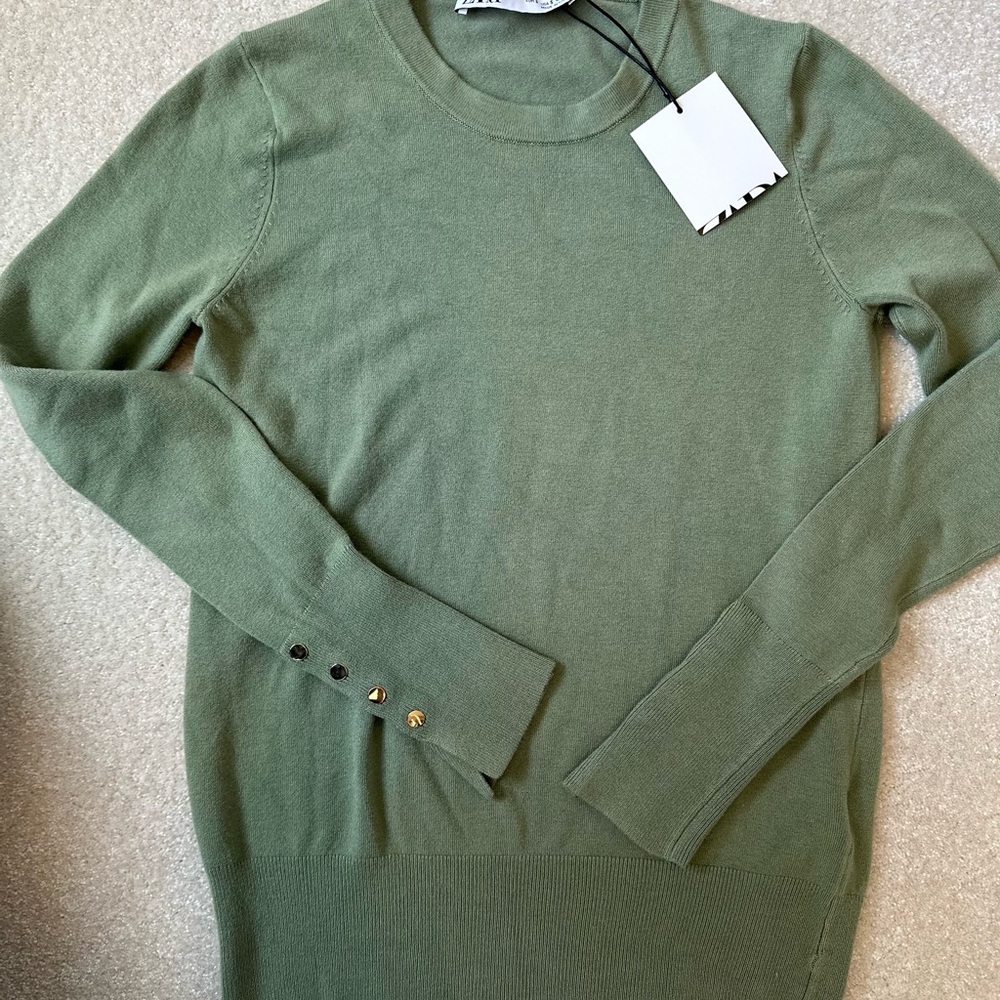 Zara Sage Green Knit Top